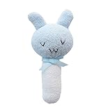 日本製 ベビー用ラトル　鈴入りがらがら　うさぎ　サックス