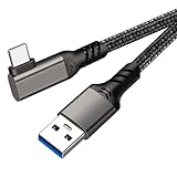 USB Type C ケーブル L字 USB-A to USB-C ケーブル【10Gbpsデータ転送 60W急速充電】 USB3.2 Gen2標準 高耐久ナイロン編み Nintendo Switch、Xperia、AQUOS、Galaxy、Pixel等Type-c機種対応 (0.5m)