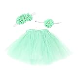 (フィーショー)FEESHOW ベビーコスチューム チュウチュスカート ３点セット セレモニードレス 着ぐるみ 出産祝い 百日祝い ミントグリーン 0-6ヶ月