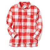 オールドネイビー OLD NAVY/ ボーイフレンドプラッドチュニック レッドバッファローチェック トップス長袖シャツ M (8歳)【並行輸入】