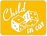imoninn CHILD in car ステッカー　【マグネットタイプ】　No.30　ダイス　（黄色）