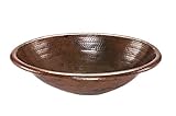 Premier Copper Products LO19RDB Oval Self Rimming Hammered Copper Sink, Oil Rubbed Bronze [並行輸入品]