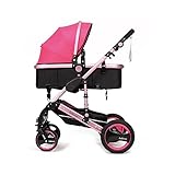 (Newox) ベビーカー ハイシートベビーカー 4輪ベビーカー 両対面ベビーカー 折りたたみ式 通気性良い 物置袋付き (ローズゴールド)