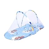 ベビー蚊帳 折りたたみ 赤ちゃん用 安眠対策 コンパクト 携帯 旅行 (ブルー)