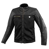 [KOMINE] バイク用 JK-166 ハーフレザーメッシュジャケット 07-166 メンズ Black M