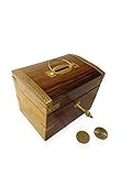 Saaga木製Money Bank withコインスロットfor Kids /ハンドメイド: 4 x 2.5 X 2.5インチ( LxBxH )