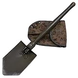 オーストリア軍放出品 折りたたみスコップ 3段階調節 カバー付 [並行輸入品]