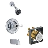 デルタDelta ktsdcl-t13420dpe-chクラシックタブ/シャワーキットpressure-balance単一機能カートリッジ、クロムクロム