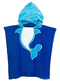 Nice Days（ナイス　ディズ）　 子どもバスローブ 　可愛いキャラクター　 (ブルーイルカ)