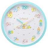 アリアス(ALIAS) すみっコぐらし 掛け時計 ミントグリーン みんなあつまるんです 直径30cm アナログ 静音 連続秒針 2926-229