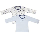 ボーイズベビー[Baby’s Dream]男の子用|綿100％長袖肌着シャツ２枚セット 95 ブルー-ホワイト
