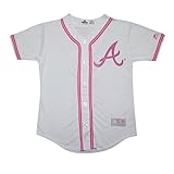 Girls Atlanta Braves Freeman # 5 Athletic Dri - Fit Glitter野球ジャージー S/7-8 ホワイト
