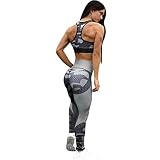 クリアランスSale vicbovoレディースButt Liftハイウエストヨガレギンスパンツデジタル印刷ワークアウトジムスポーツレギンス S グレイ