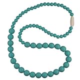 Funky Silicone Teething Necklace for Mom to Wear - Color Turquoise - Our teething beads are made fro