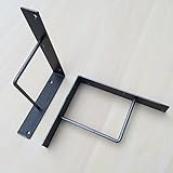 黒皮 鉄 棚受け (ブラケット) 2個セット アイアン DIY 用品 *デザイン 素材を活かした 無骨で 男くさい 仕上げ* 壁 棚 取り付け