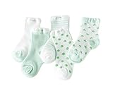 5組夏の薄いセクションメッシュコットングリーンベビーソックス