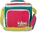 Igloo 90s レトロコレクション スクエアランチボックス クーラー フロントポケットと調節可能なストラップ付き ネオン