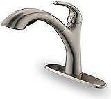 iSpring L8222BN Euro Modern Contemporary Single Handle Pull-Down Kitchen Faucet, Brushed Nickel [並行輸