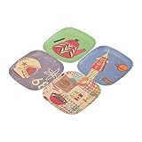赤ちゃんと幼児用FeedingプレートMealtime Set by hombae、竹パウダーBPAフリー、4個、小さな子供またはSnack Dishes