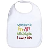 CafePress Someone in Michigan Loves Me Bib - Standard Cloud White by CafePress