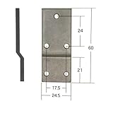 エスカッション（段差金具）　SS-13-2　段付金具（穴あり）60mm　鋼板　板厚：3　入数：1・20　5-M4タップ穴