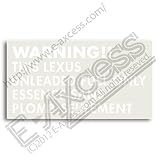 Warning フュエル ステッカー LEXUS (ホワイト)