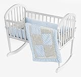 Baby Doll Croco Minky Cradle Bedding Set, Blue/Ivory by BabyDoll Bedding
