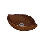 洗面ボウル 陶器 オンカウンタータイプ リーフ型 木目調 幅41cm INK-0403213H