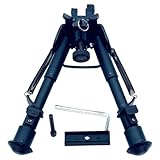 (SoraBrace) タクティカル バイポッド 伸縮 ５ 段階 折りたたみ 20mm レール 対応 サバゲー エアガン ドレール マウント 付き 黒 ブラック