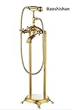Brass Floor bath faucet free standing bathroom faucet with handheld