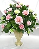 プリンセスカラーのファンアレンジ ピンクのバラ プリザーブドフラワー