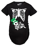 Crazy Dog TshirtsマタニティSt。パトリックの日赤ちゃんスケルトン面白い妊娠発表Tシャツ US サイズ: L カラー: ブラック