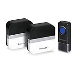 HOMECUBE ワイヤレスチャイム ドアベル 4段階音量調整 58メロディー 呼び出しチャイム 玄関ベル 電池式 防水防塵 ドアホン 受信範囲500M (受信機2個 送信機1個)