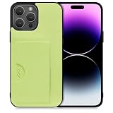 LOOF SKIN SLIM-SLOT レザー カード収納 スマホケース for iPhone 14 Pro 用 ケース カバー 背面 ストラップホール カードポケット シンプル 耐衝撃 薄型 軽量 leather [ミストグリーン]