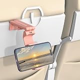 Qiruicomy ユニバーサル飛行機電話ホルダー 旅行の必需品 ハンズフリー携帯電話マウント 柔軟な回転 飛行機用電話マウント 旅行用 デスク用電話スタンド トレイテーブル ピンク (ピンク)
