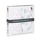 Lassig Baby Swaddle Burp Blankets Cloth Soft 100% Cotton Muslin Fabric Pre-Washed Multi-Layers, Litt