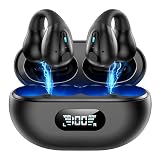 【2024革新版 イヤーカフ型 イヤホン】 bluetooth 5.3 イヤホン ワイヤレスイヤホン 骨伝導イヤホン 耳挟み イヤホン 耳を塞がない 数字LEDディスプレイBluetooth 5.3 EDR技術 Hi-Fi音質 ブルートゥースイヤホン 自動ペアリング IPX5防水 Type‐C急速充電 イヤフォン マイク付き ハンズフリー通話 CX008