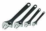 Williams 13642A 4-Piece Black Adjustable Wrench Set by Williams