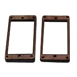 Yibuy 2枚セット 3.62" ローズウッド ピックアップマウントリング エレキギターのハムバッカーのため 耐久性 軽量