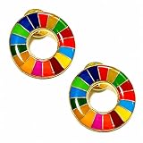【国連本部公式最新仕様/インボイス制度対応】SDGs バッジ 20mm(小さめ) 金色丸み仕上げ 【2個】SDGsバッチ ピンバッチ SDGs 帽子 バッグにも最適 かわいい 留め具6個付き