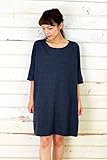 Milk tea マタニティ 授乳服 ワンピース チュニック ベーシックビックT ネイビー あて布 産後服 マタニティウェア ワンピ