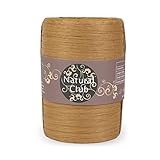 Natural Club プレミアム ウォッシャブル ペーパーラフィア ソフト 軽量 クラフト紙糸 かぎ針編み 編み物用 200m (218ヤード) キャメル #43