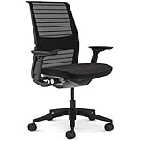 米スチールケース社 Think 465A300BAM 肘付き メッシュバック 可動ランバー アジャスタブルアーム Steelcase Think イス 椅子 オフィス家具 いす パソコンチェア ワークチェア デスクチェア リクライニング 腰痛 疲れに