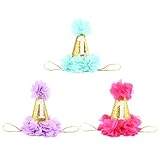 Lovoski 3個　新生児　ベビー　パーティー　キラキラ　王冠　ヘアバンド　髪飾り　ギフト