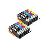 【SEASKY】 XKI-N20 XKI-N21 顔料 5色セット×2 (XKI-N20PGBK×1 XKI-N21BK×2 XKI-N21C×2 XKI-N21M×2 XKI-N21Y×2) キヤノンプリンター用 互換インク ISO9001認証工場 (XKI-N20 XKI-N21 XKI-N21＋N20/5MP)