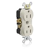 Leviton TCR15-T Side Wired Commercial Spec Grade Tamper Resistant Duplex Receptacle, 15-Amp, 125-vol