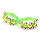Tambourine et Bell – SODIAL ( R ) Lot of 2 Tambourine Bell Jingle BellグリーンPercussion Music for子