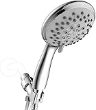 Vida Alegria h5 + 2.5 GPMハンドヘルドシャワーヘッドスチールホース、ホルダー、5 Sprays 5 inch diameter シルバー H5SET-CH