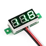 DROK 0.28 "LED超小型DCデジタル0～100V電圧計バッテリー電圧テスターグリーン表示車のオートバイのパネルメーター3.0~30パワーボルト検出器ゲージ