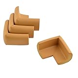 uxcell コーナークッション　コーナーガード　コーナーパッド　コーナーカバー カバー クッション 図書館用 家具 デスク 気泡ゴム製 ライトブラウン 4個入れ